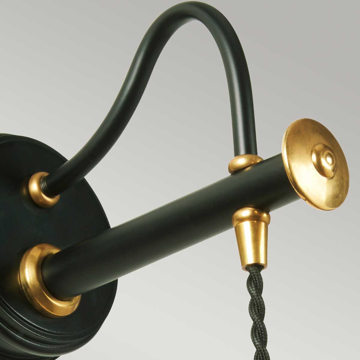 Elstead Douille Single Wall Light - Black & Polished Brass