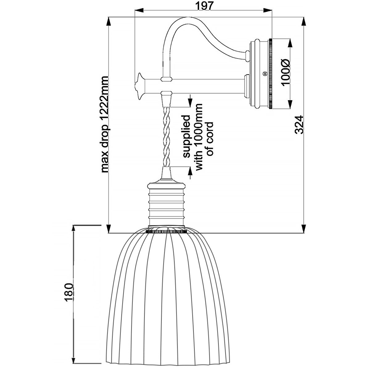 Elstead Douille Single Wall Light - Polished Nickel