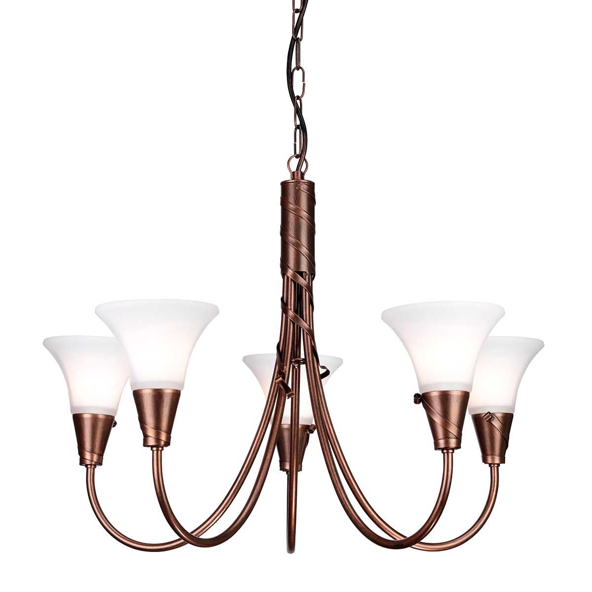 Elstead Emily 5 Light Chandelier - Copper Patina
