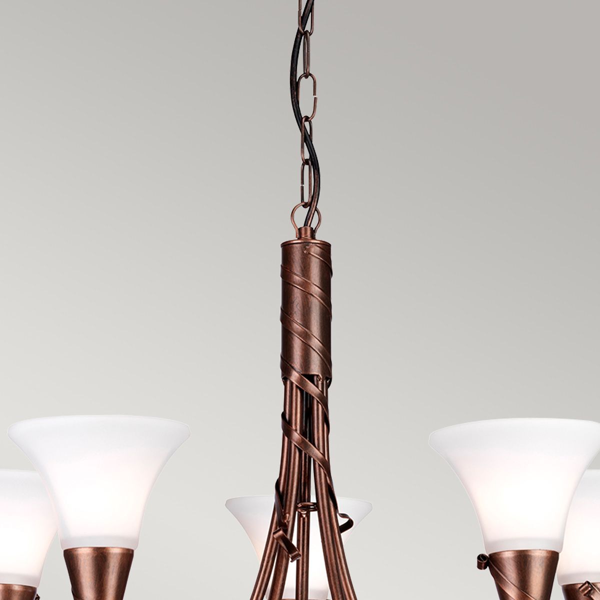 Elstead Emily 5 Light Chandelier - Copper Patina