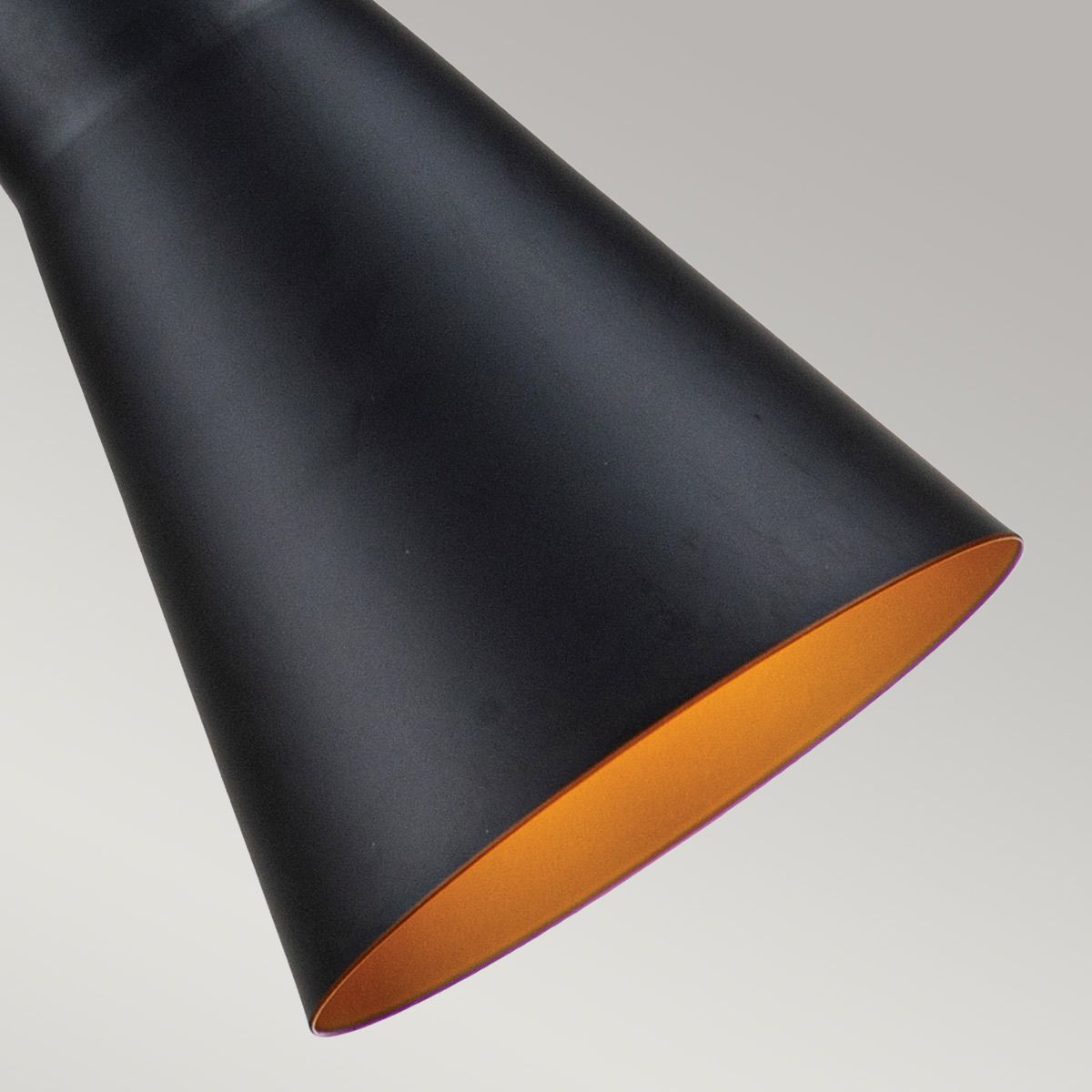 Elstead Etoile 1 Light Medium Pendant - Matte Black & Gold Leaf