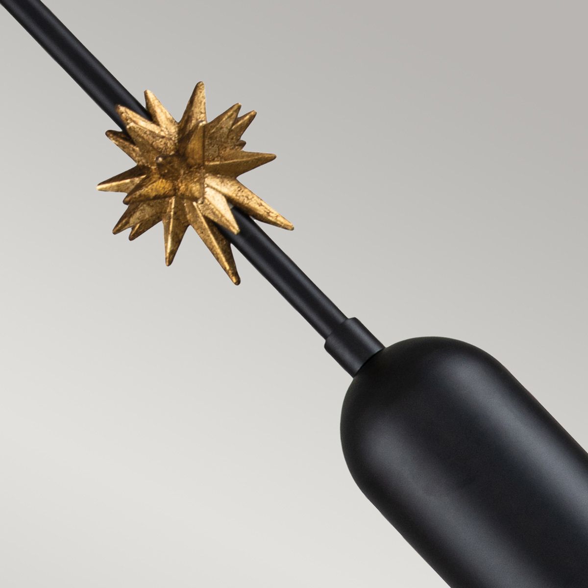 Elstead Etoile 1 Light Small Pendant - Matte Black & Gold Leaf