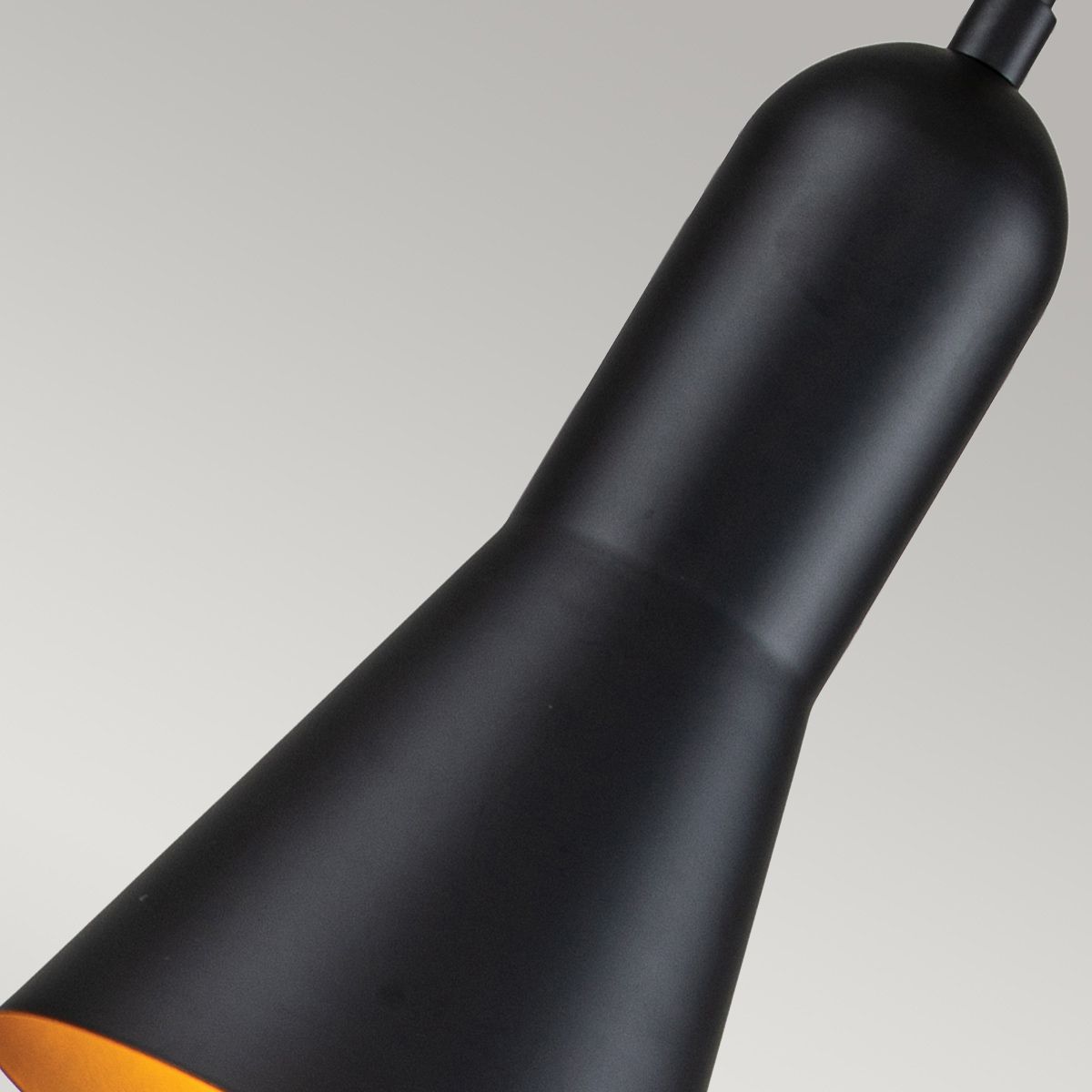 Elstead Etoile 1 Light Small Pendant - Matte Black & Gold Leaf