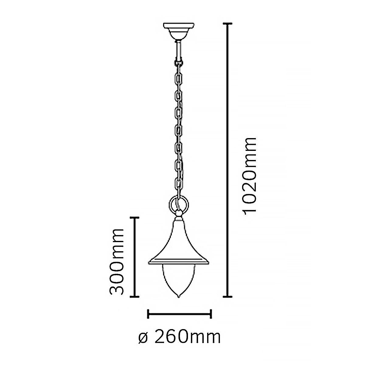 Norlys Firenze Single Chain Lantern - Black