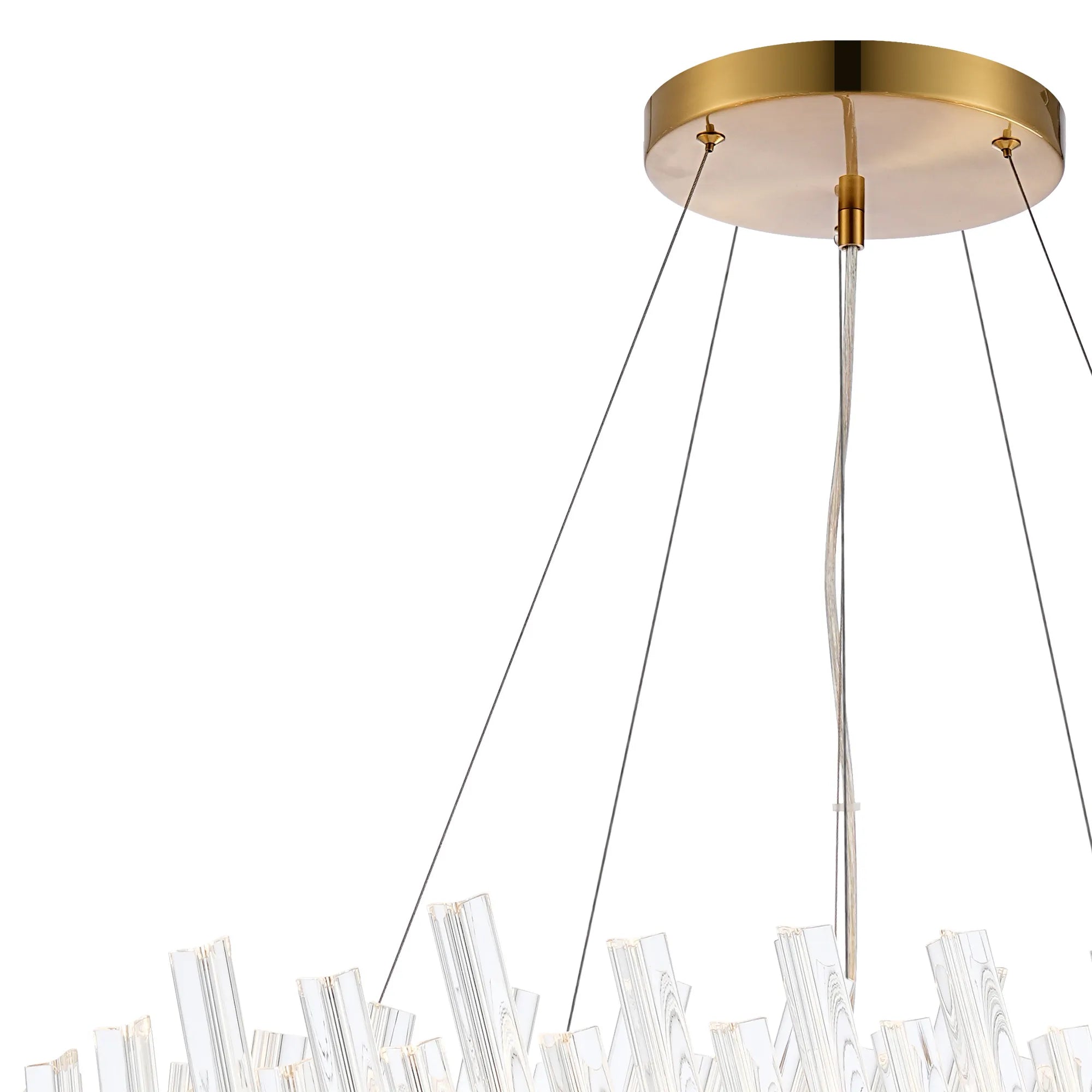 Farnley 2 Tier 80cm Pendant 24 Light - Brass & Clear