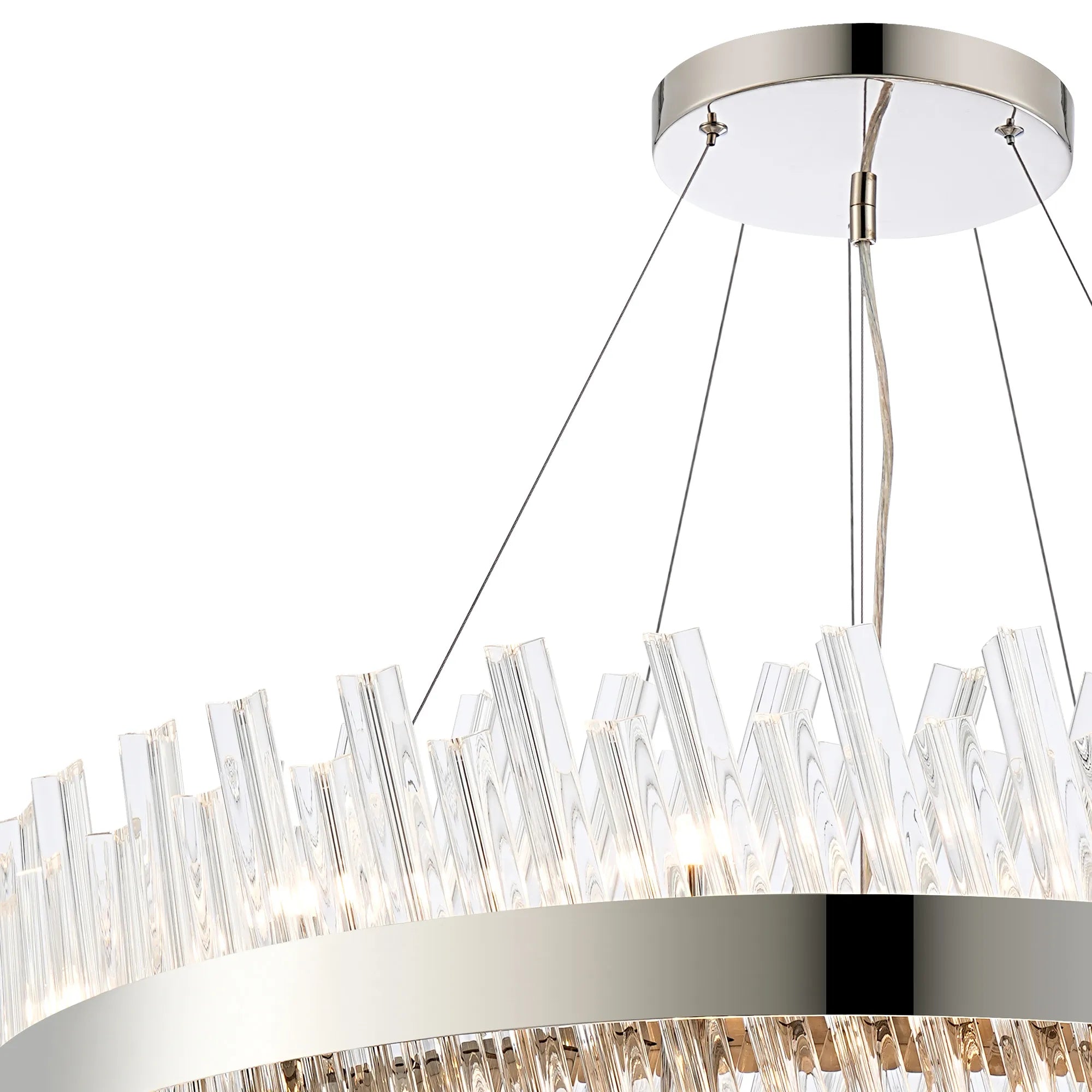 Farnley 2 Tier 80cm Pendant 24 Light - Polished Nickel & Clear