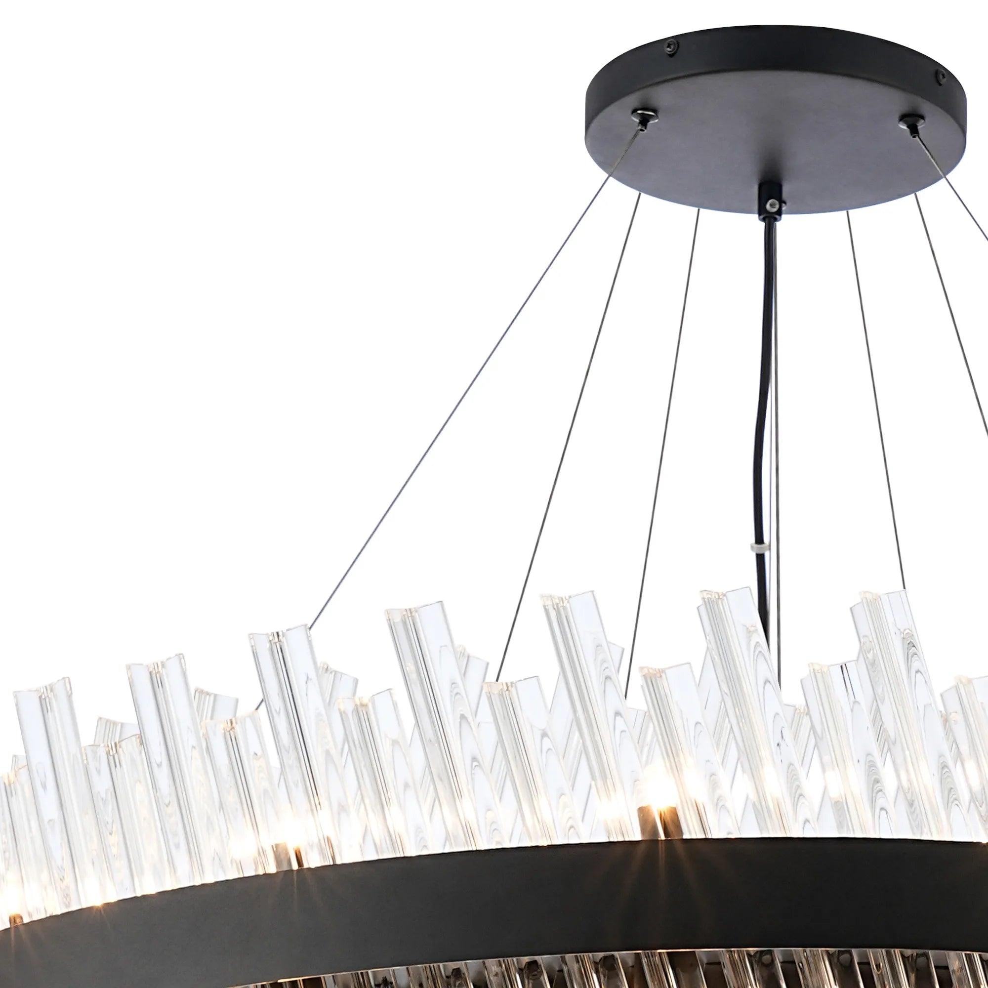 Farnley 3 Tier 1m Pendant 32 Light - Satin Black & Clear