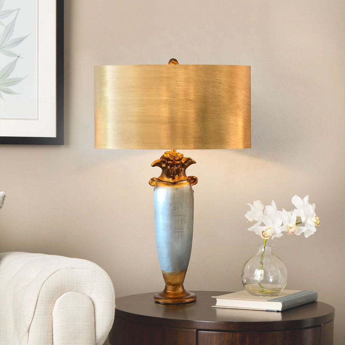 Flambeau Bienville Single Table Lamp - Silver & Gold