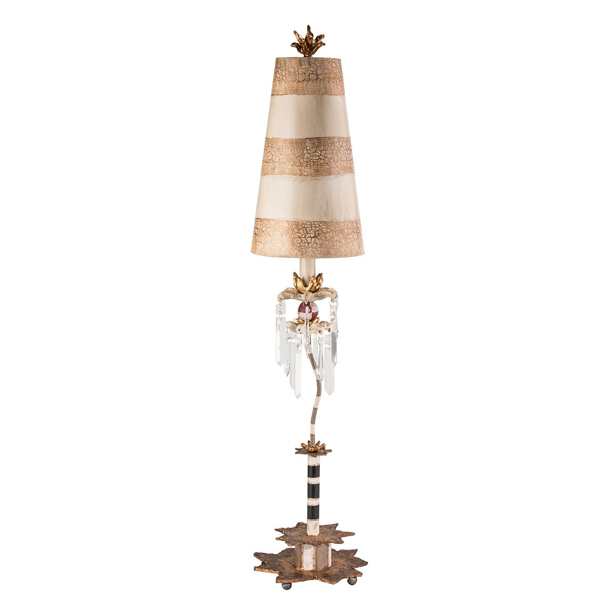 Flambeau Birdland Single Table Lamp - Gold Leaf & Cream