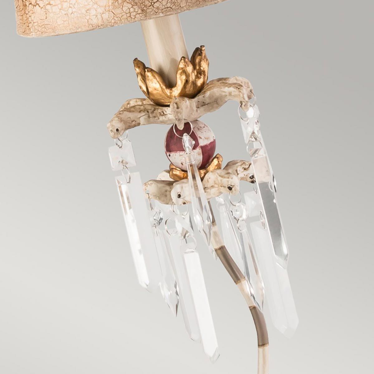 Flambeau Birdland Single Table Lamp - Gold Leaf & Cream