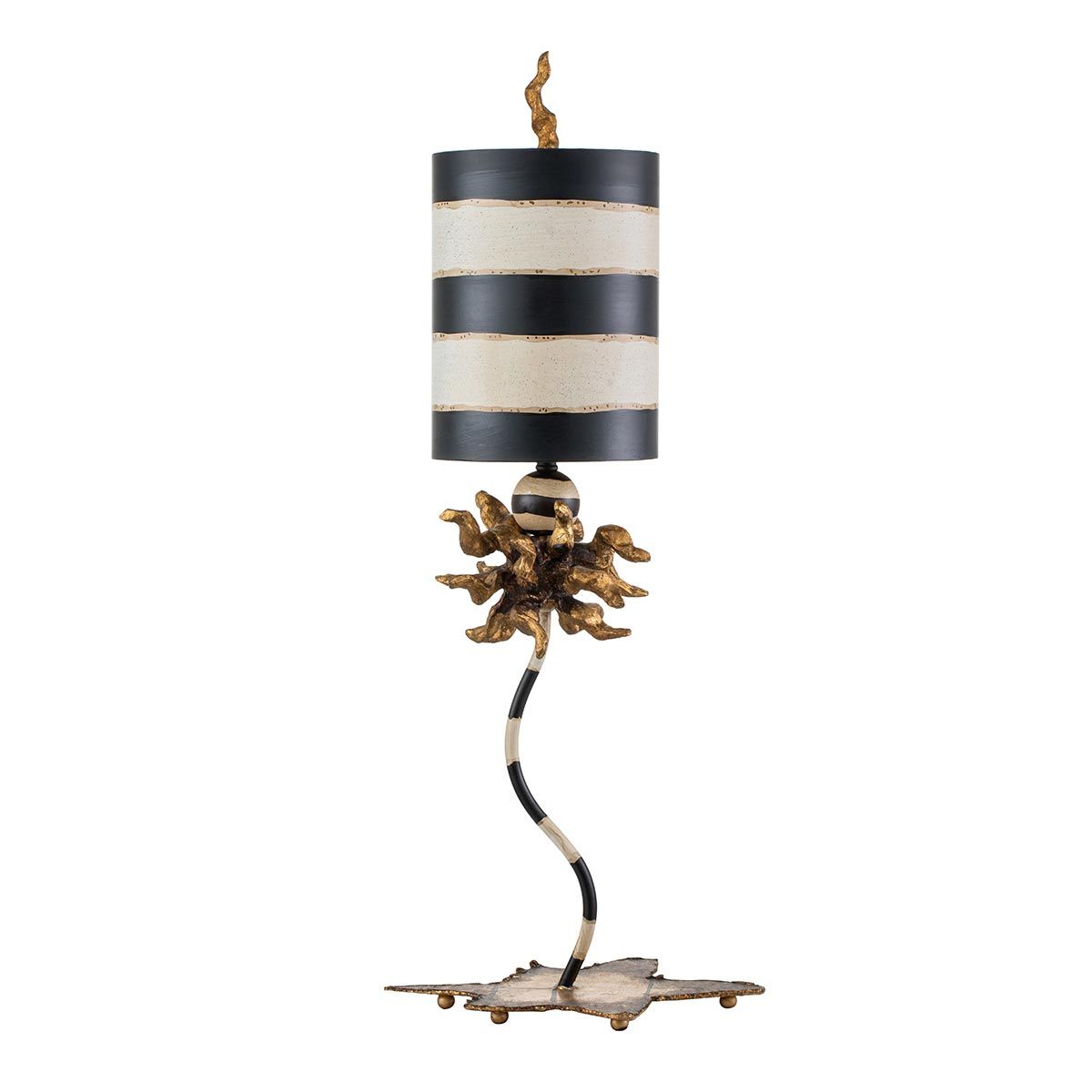 Flambeau Dominique Single Table Lamp - Black & Gold