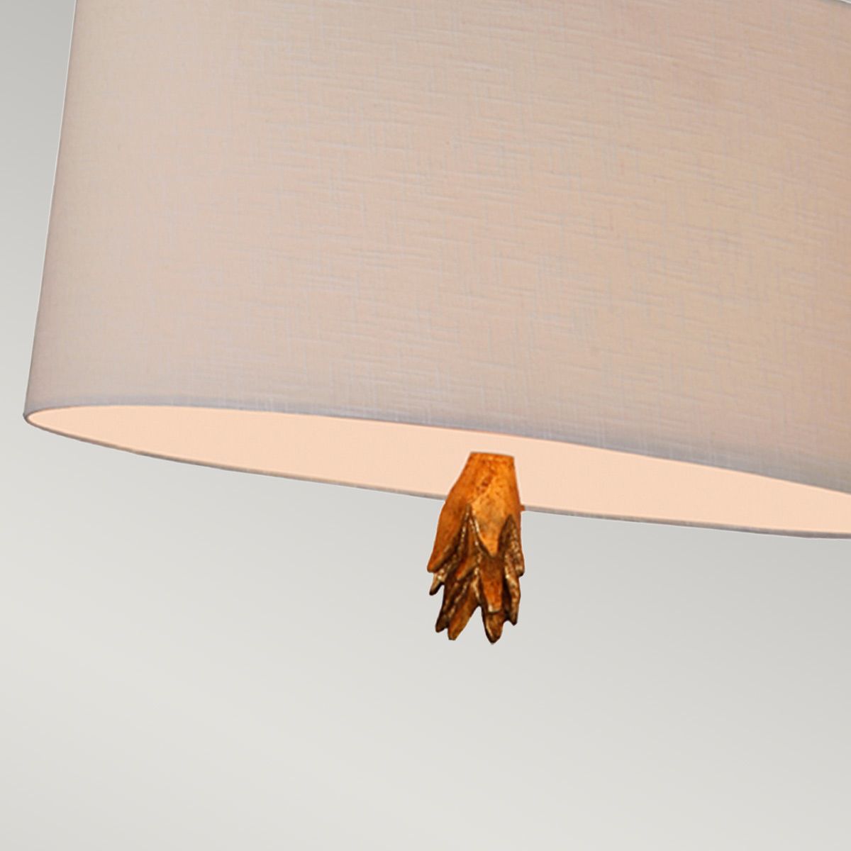 Flambeau 2 Light Pendant - Black, Cream & Gold Leaf