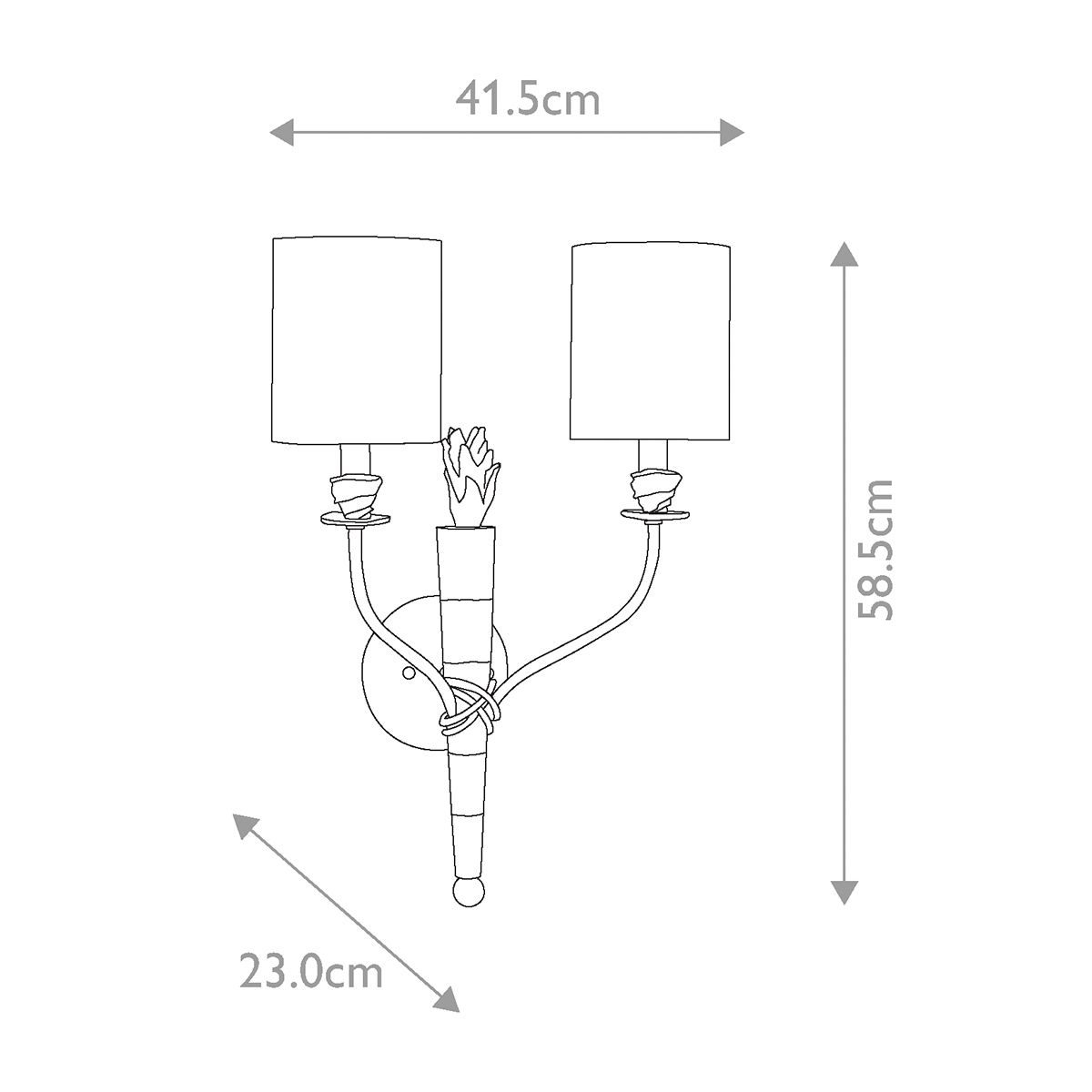 Flambeau 2 Light Wall Light - Black & Cream