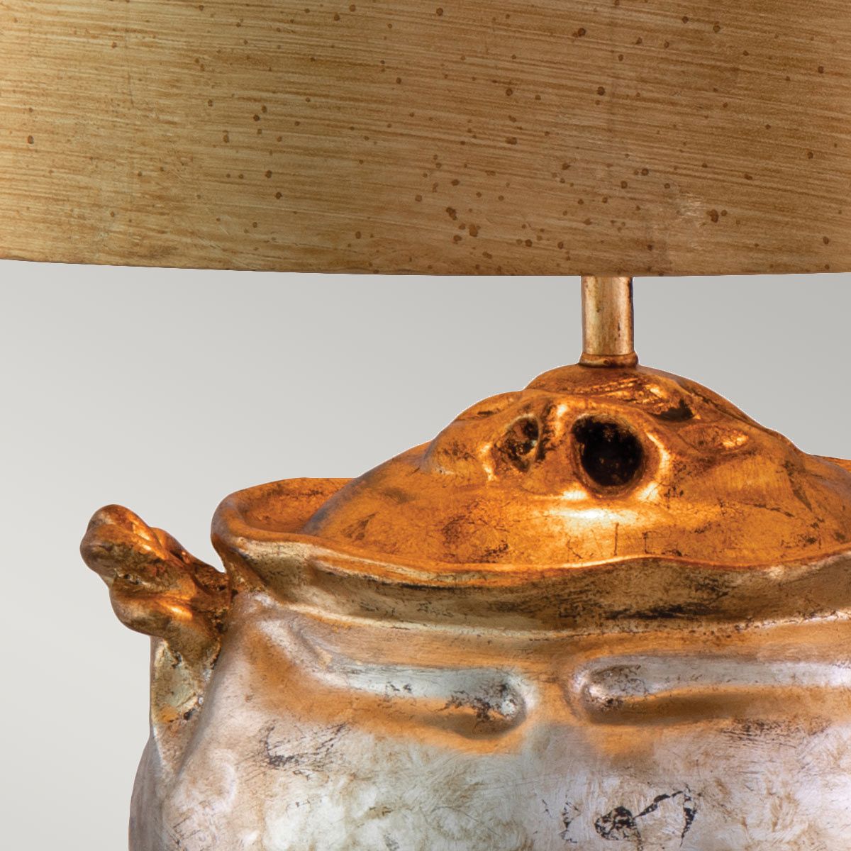 Flambeau Jackson 1 Light Table Lamp - Antiqued Silver with Gold Leaf Accents