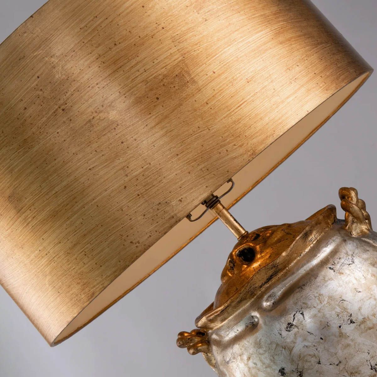 Flambeau Jackson 1 Light Table Lamp - Antiqued Silver with Gold Leaf Accents