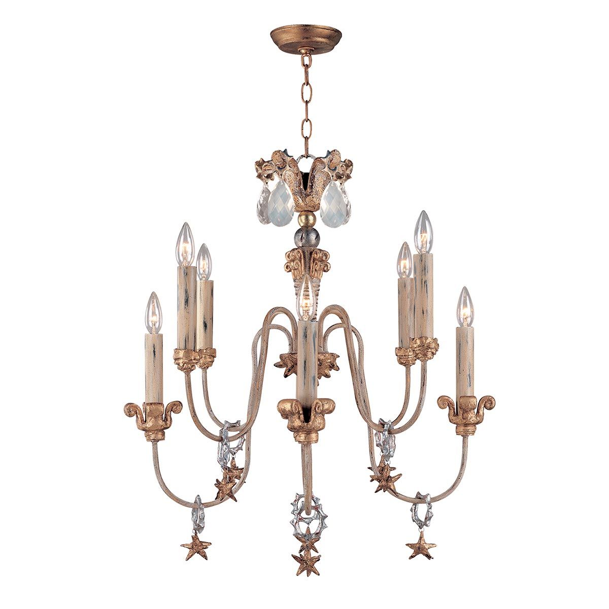 Flambeau Mignon 8 Light Chandelier - Gold & Silver