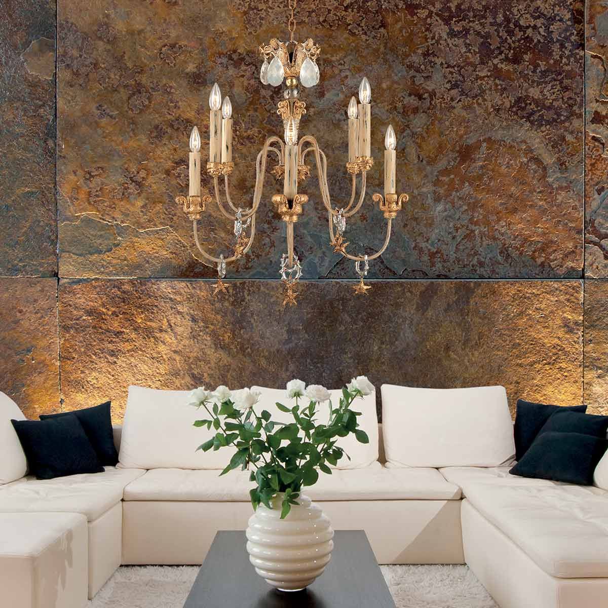 Flambeau Mignon 8 Light Chandelier - Gold & Silver
