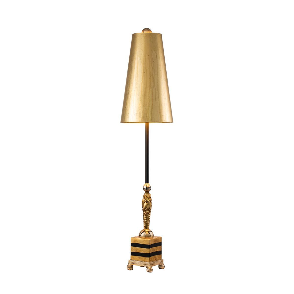 Flambeau Noma Luxe Single Table Lamp - Silver Leaf & Cream