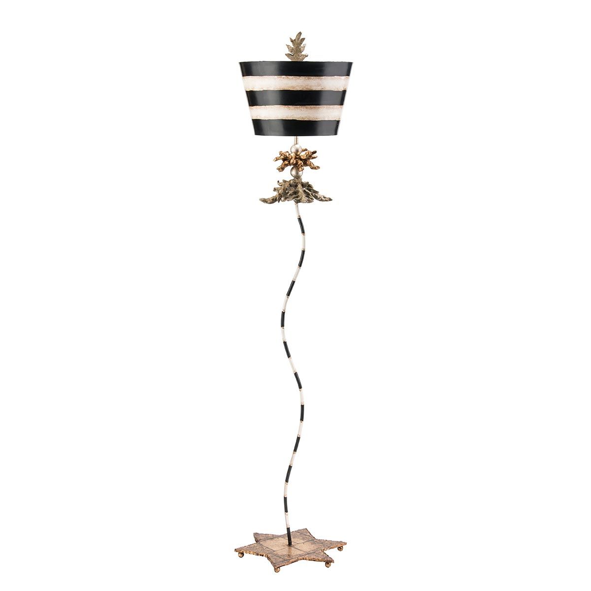 Flambeau South Beach Single Floor Lamp - Gold & Black