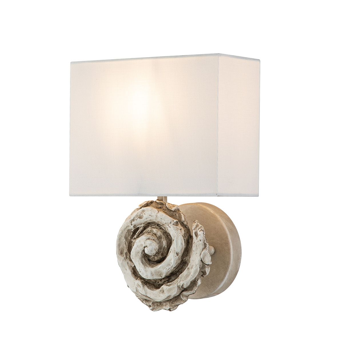 Flambeau Swirl 1 Light Large Wall Light - Bone White