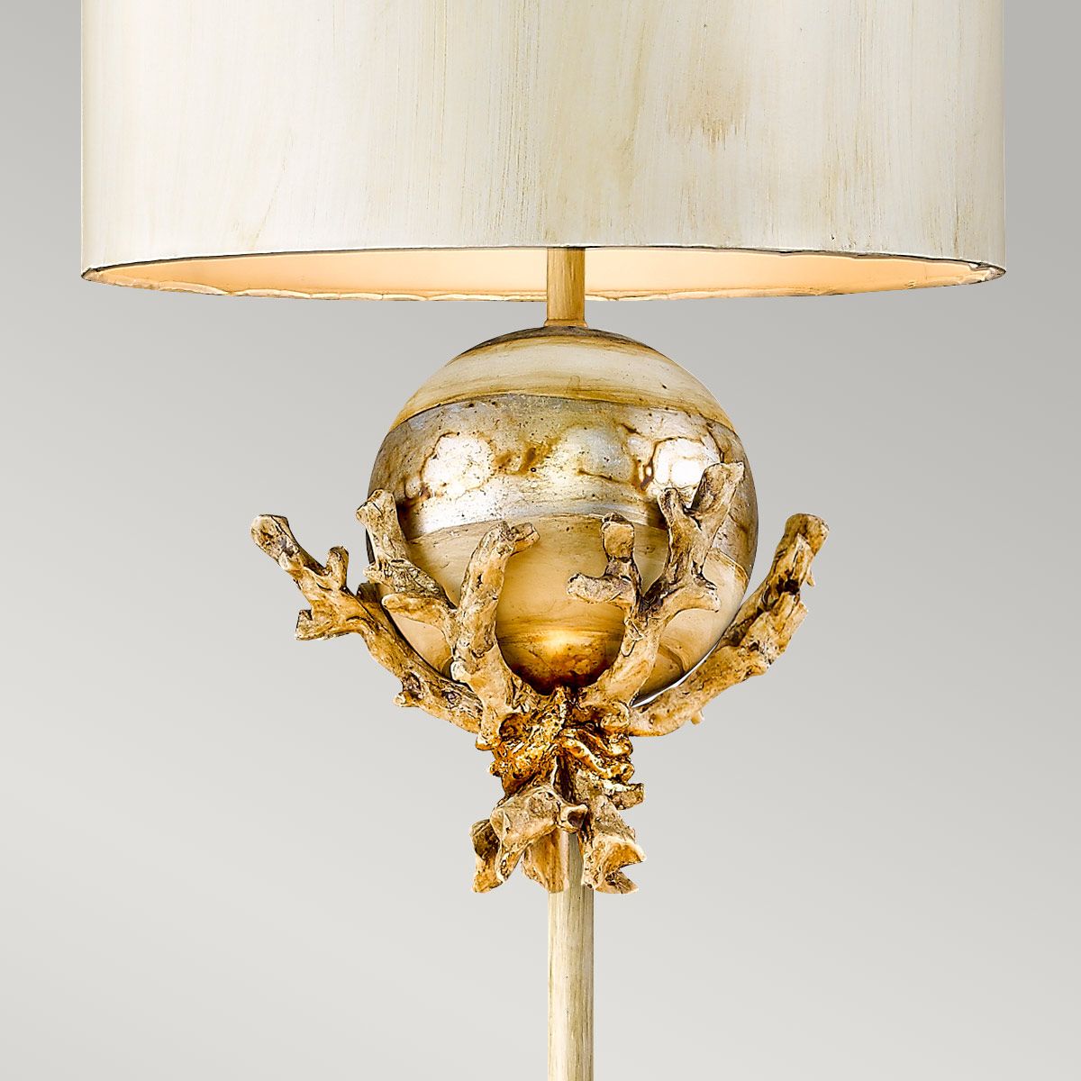 Flambeau Trellis Single Floor Lamp - Putty Patina & Silver Leaf