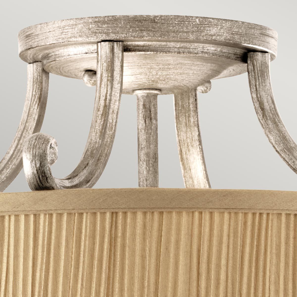 Feiss Abbey 3 Light Semi-Flush Fitting - Silver Sand