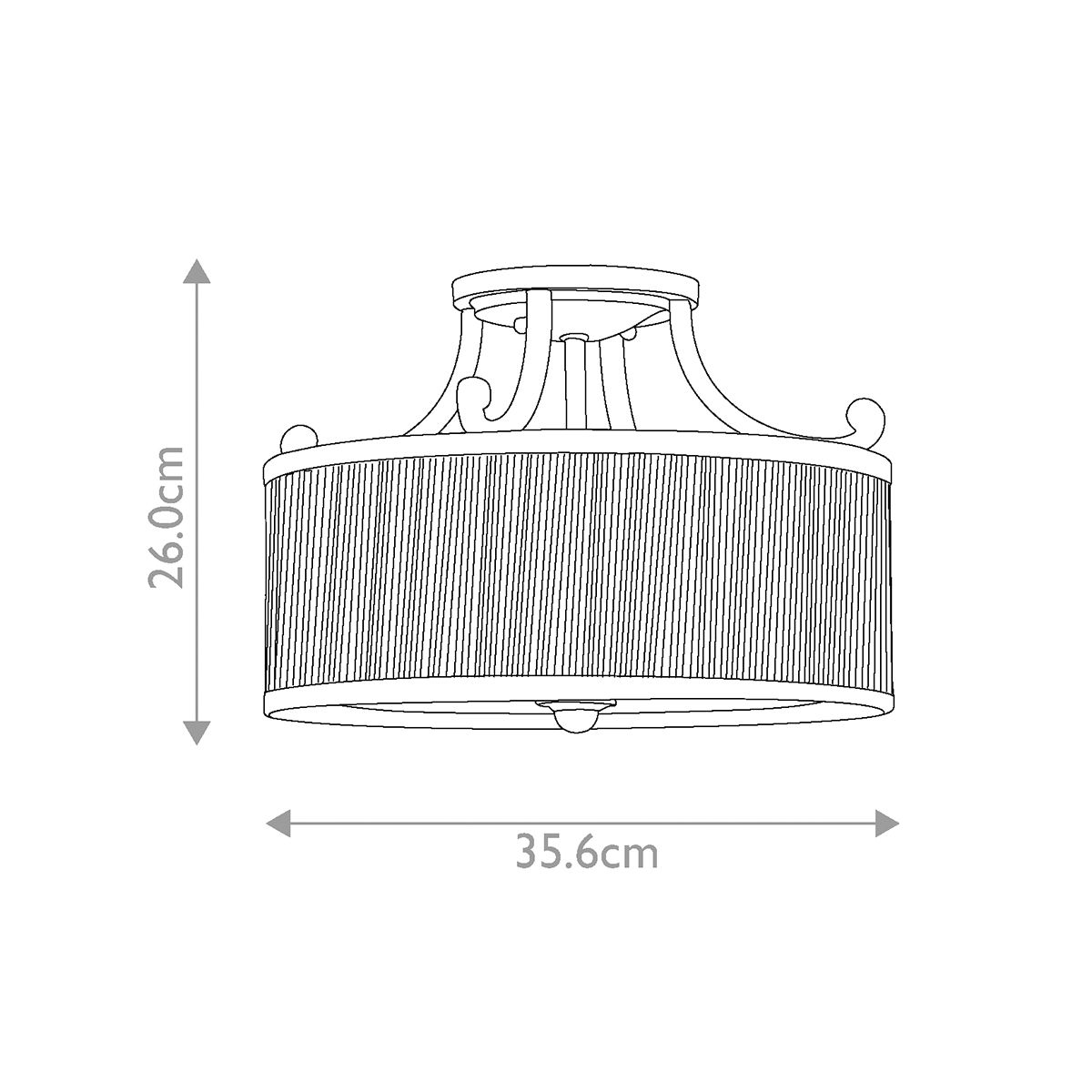 Feiss Abbey 3 Light Semi-Flush Fitting - Silver Sand
