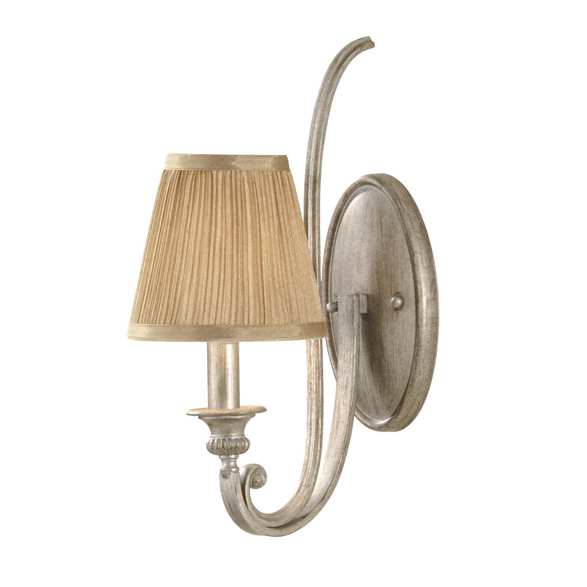 Feiss Abbey Single Wall Light - Silver Sand