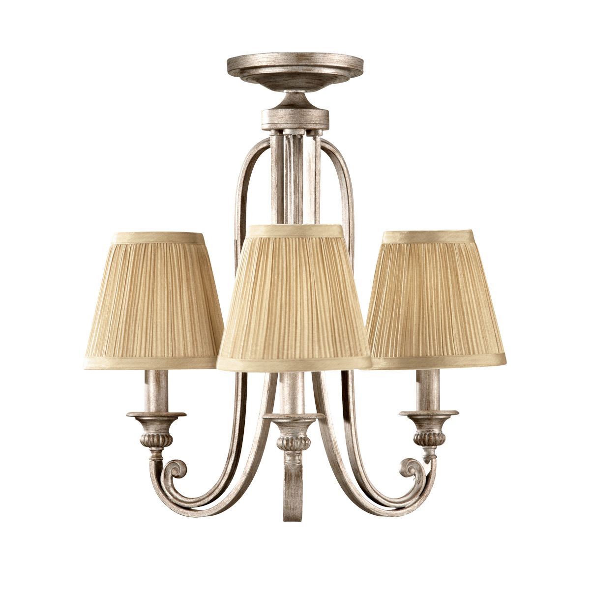 Feiss Abbey 3 Light Chandelier - Silver Sand