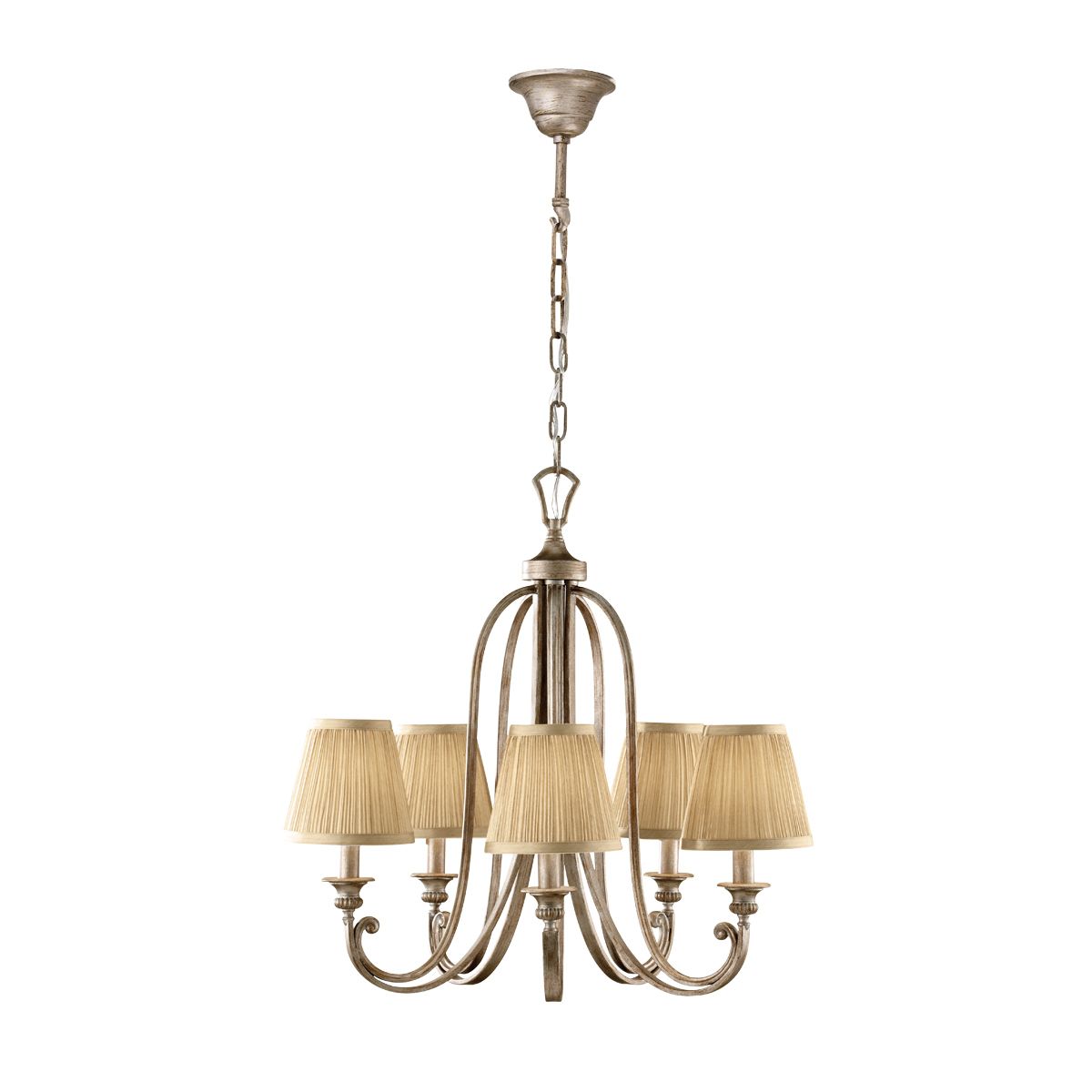 Feiss Abbey 5 Light Chandelier - Silver Sand