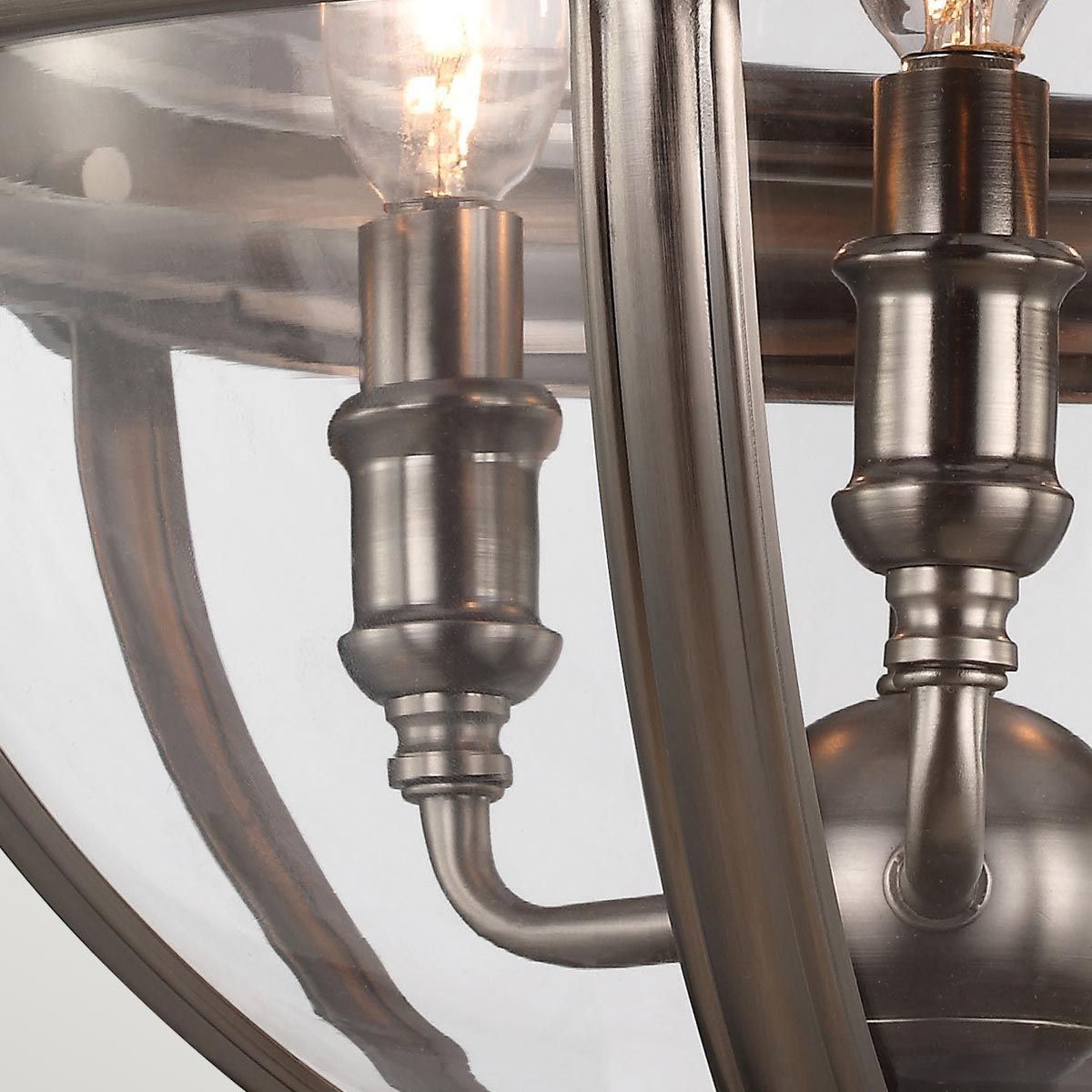 Feiss Adams 3 Light Pendant Chandelier - Antique Nickel