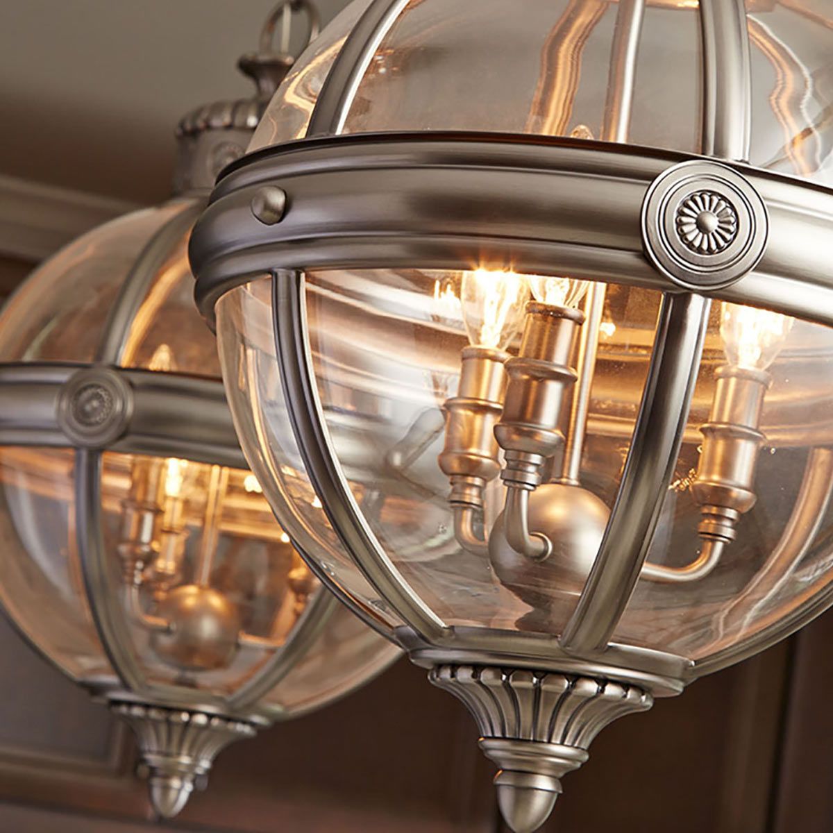 Feiss Adams 3 Light Pendant Chandelier - Antique Nickel