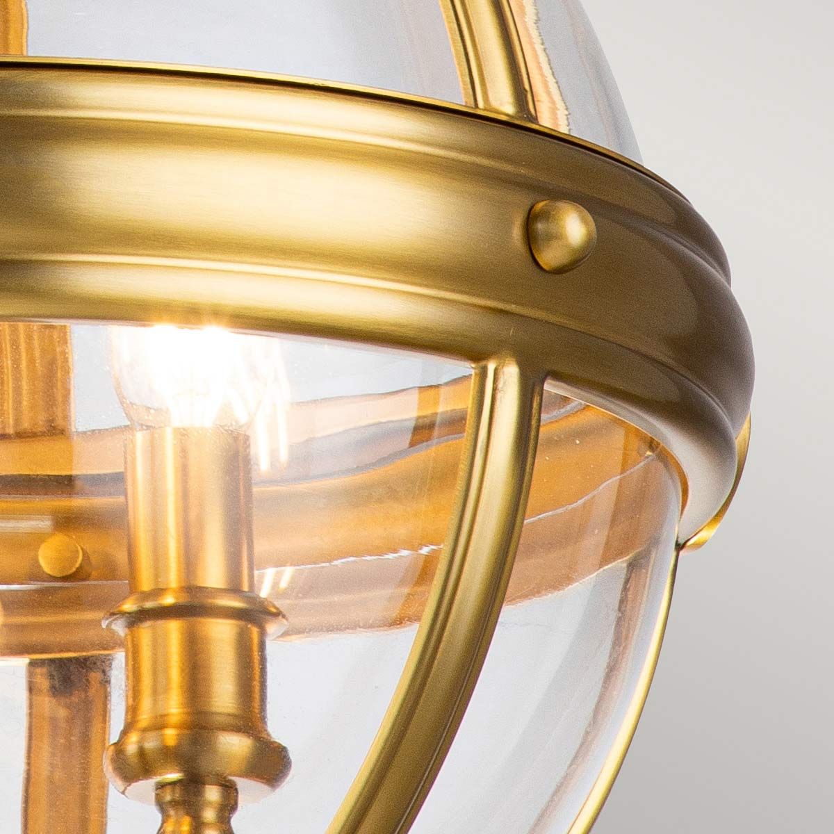 Feiss Adams 3 Light Pendant Chandelier - Brushed Brass