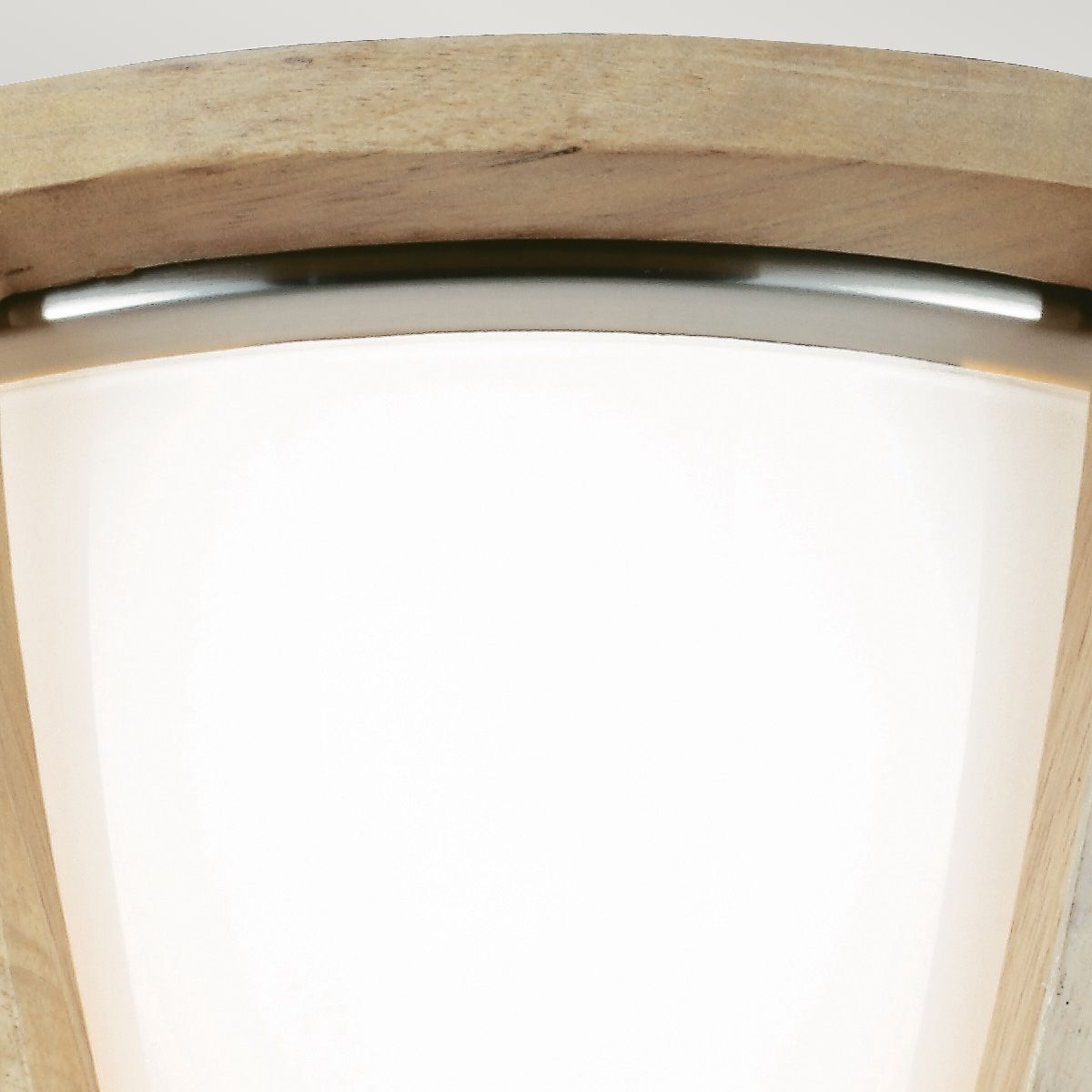 Feiss Allier Flush Mount Fitting - Light Wood & Brushed Steel