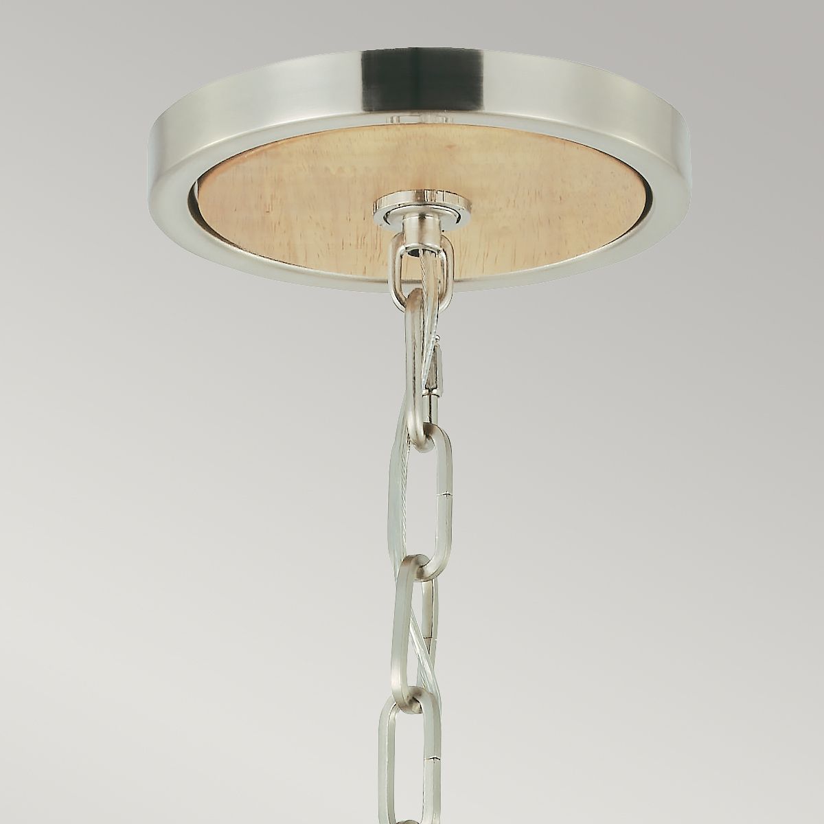 Feiss Allier Large Pendant - Light Wood & Brushed Steel