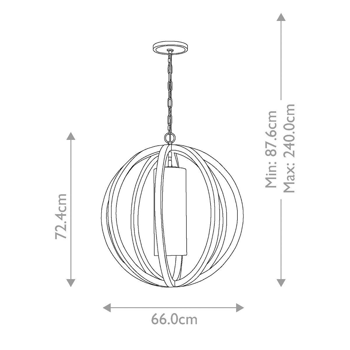 Feiss Allier Large Pendant - Light Wood & Brushed Steel