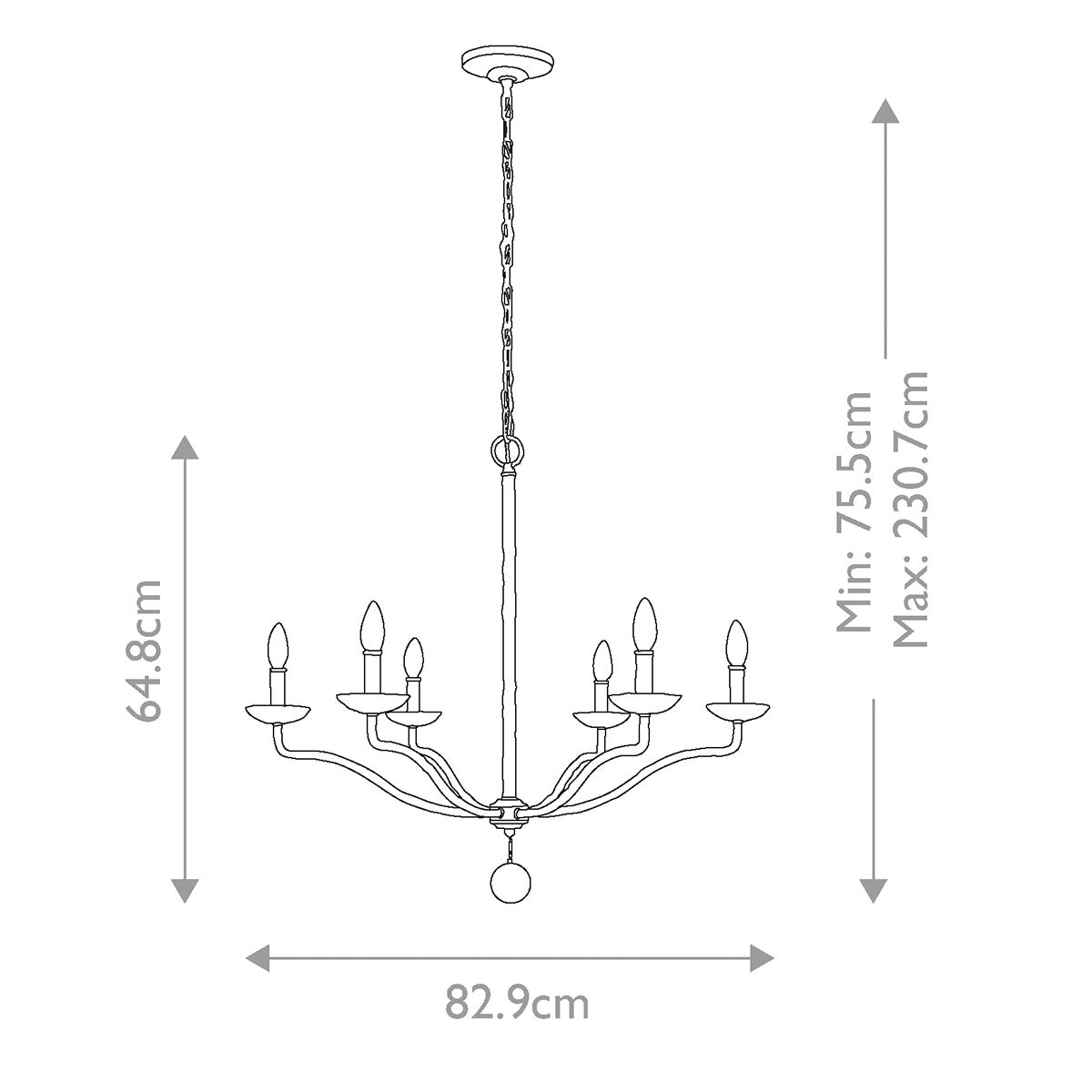 Feiss Annie 6 Light Chandelier - Plaster White