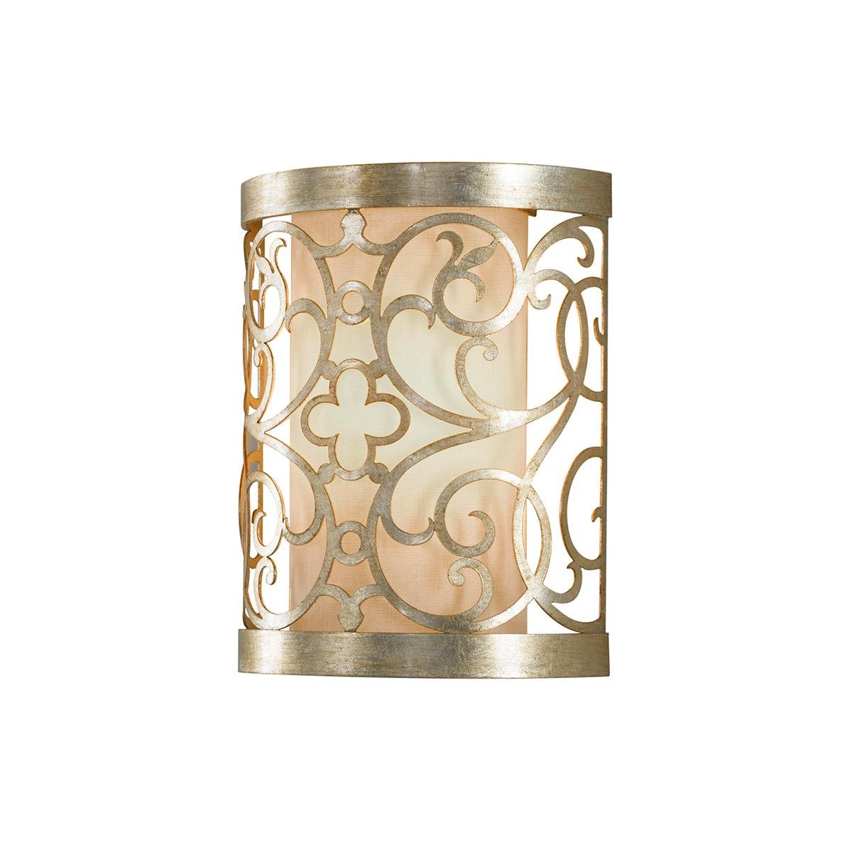 Feiss Arabesque Single Wall Light - Silver Leaf Patina