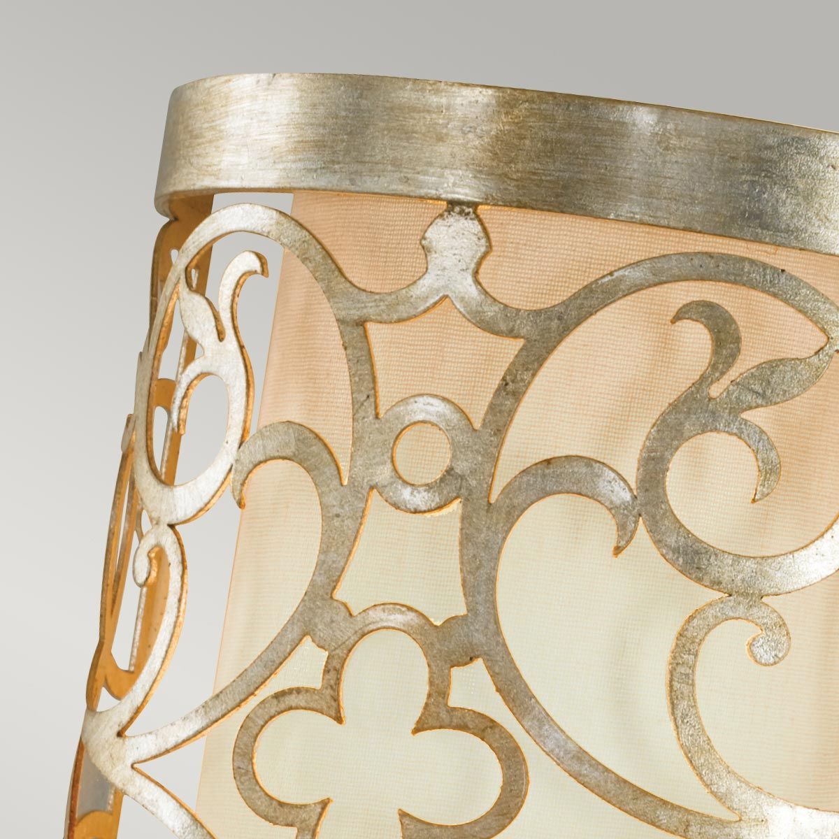 Feiss Arabesque Single Wall Light - Silver Leaf Patina