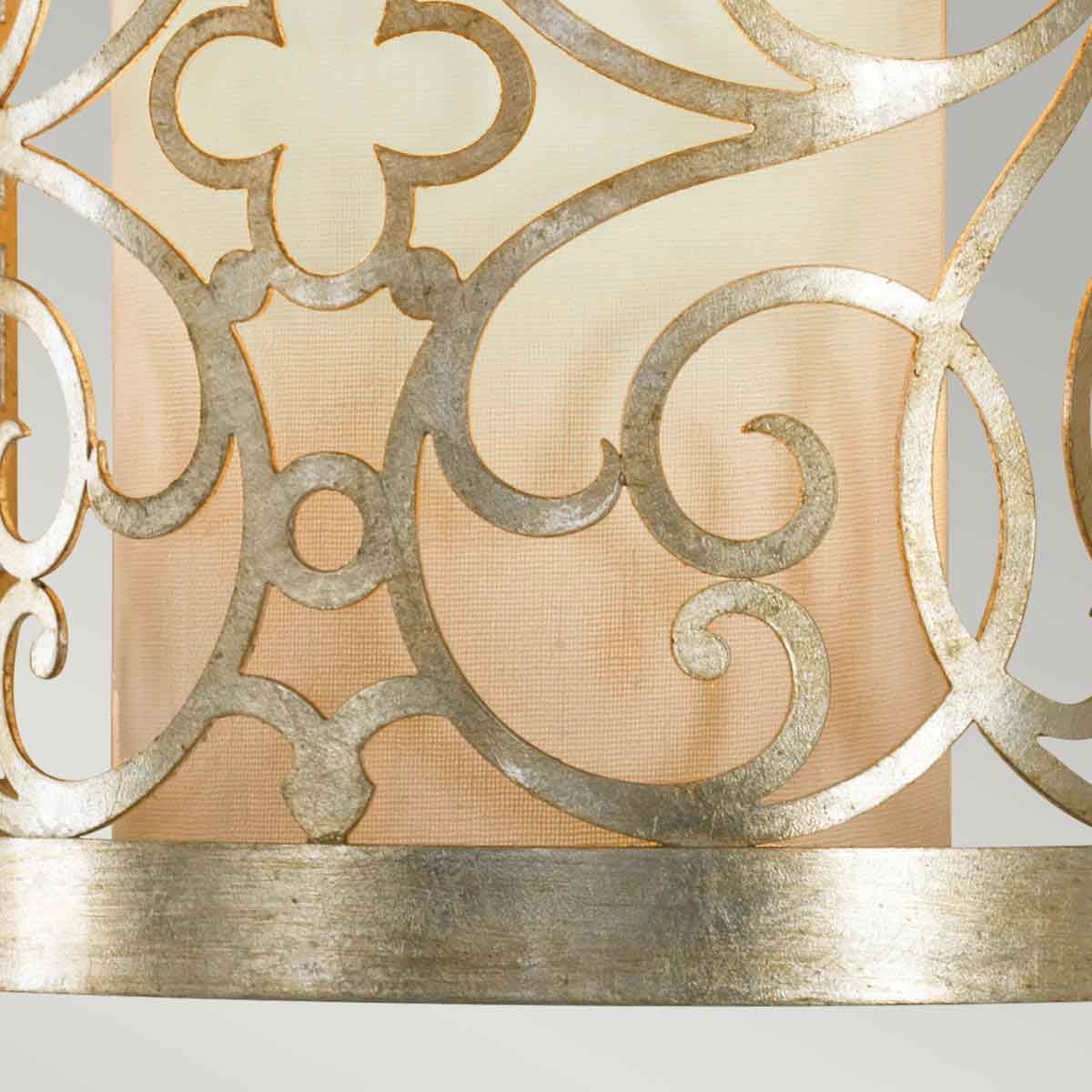 Feiss Arabesque Single Wall Light - Silver Leaf Patina