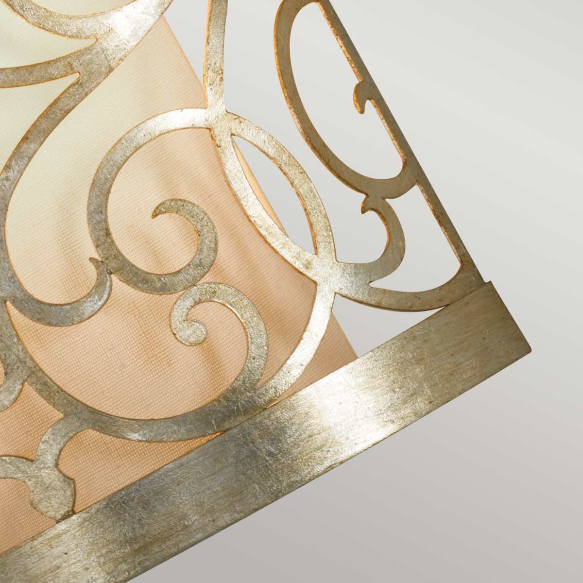 Feiss Arabesque Single Wall Light - Silver Leaf Patina