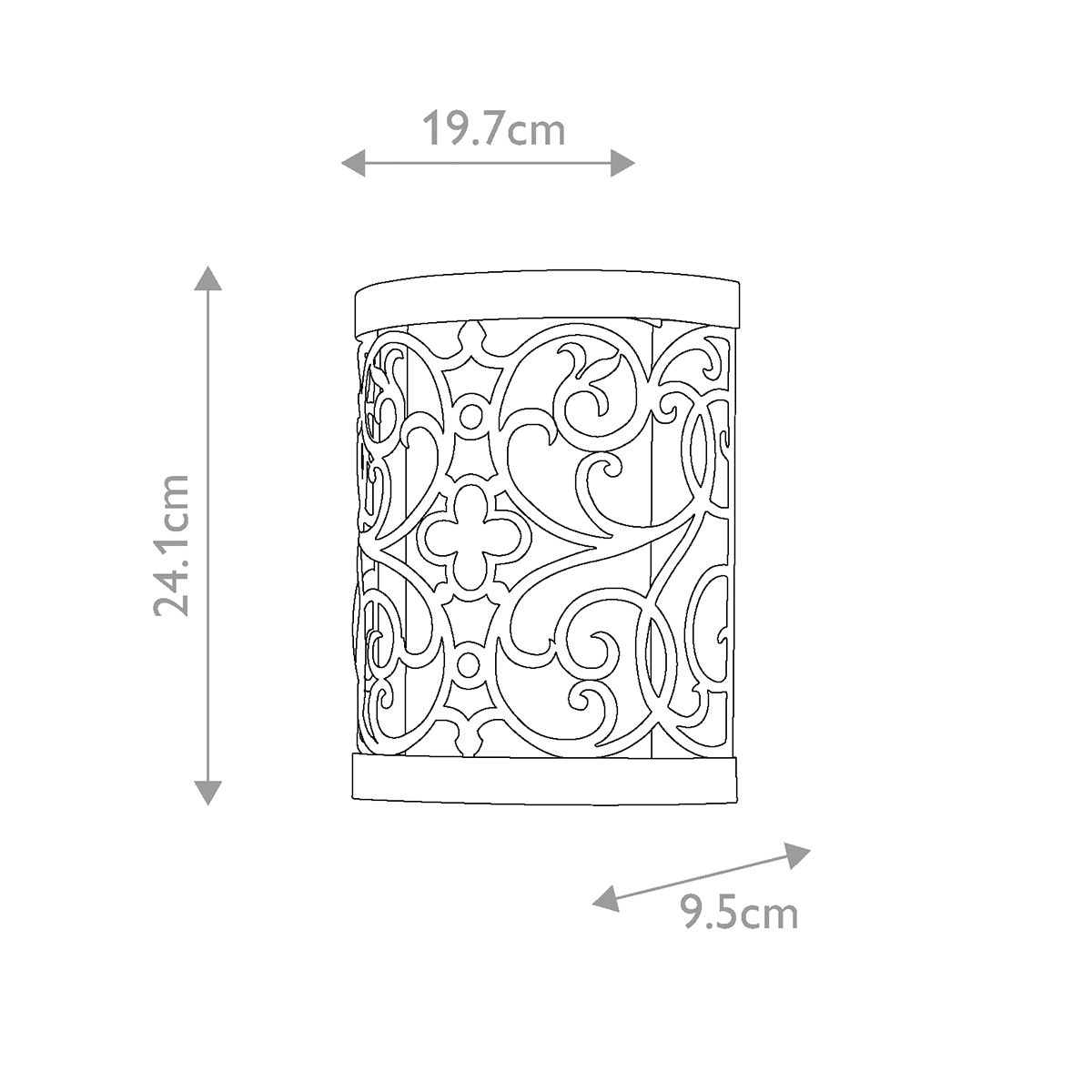 Feiss Arabesque Single Wall Light - Silver Leaf Patina