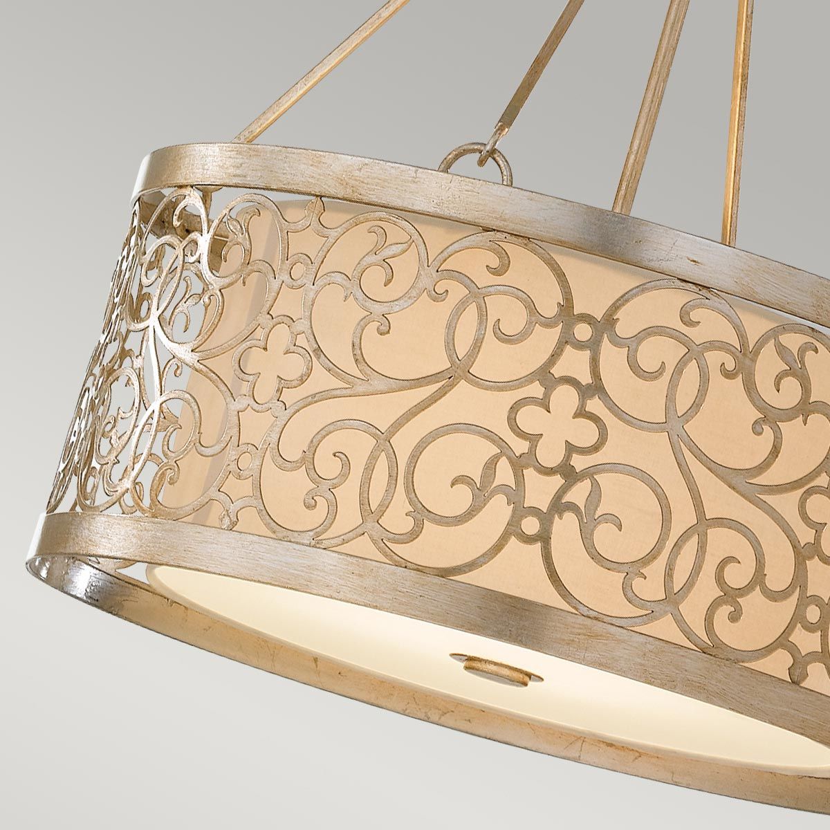 Feiss Arabesque 4 Light Chandelier - Silver Leaf Patina