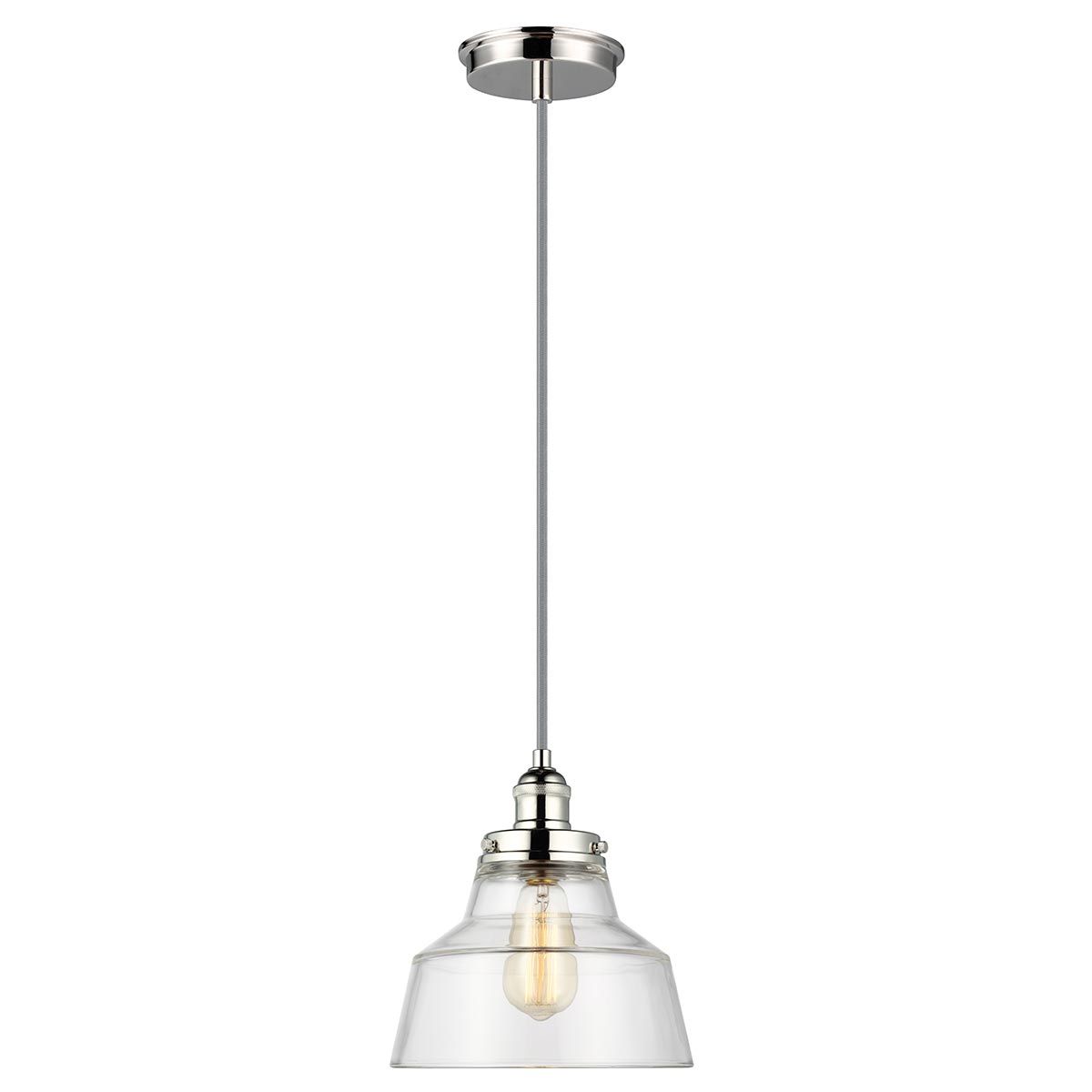 Feiss Baskin Single Pendant - Polished Nickel