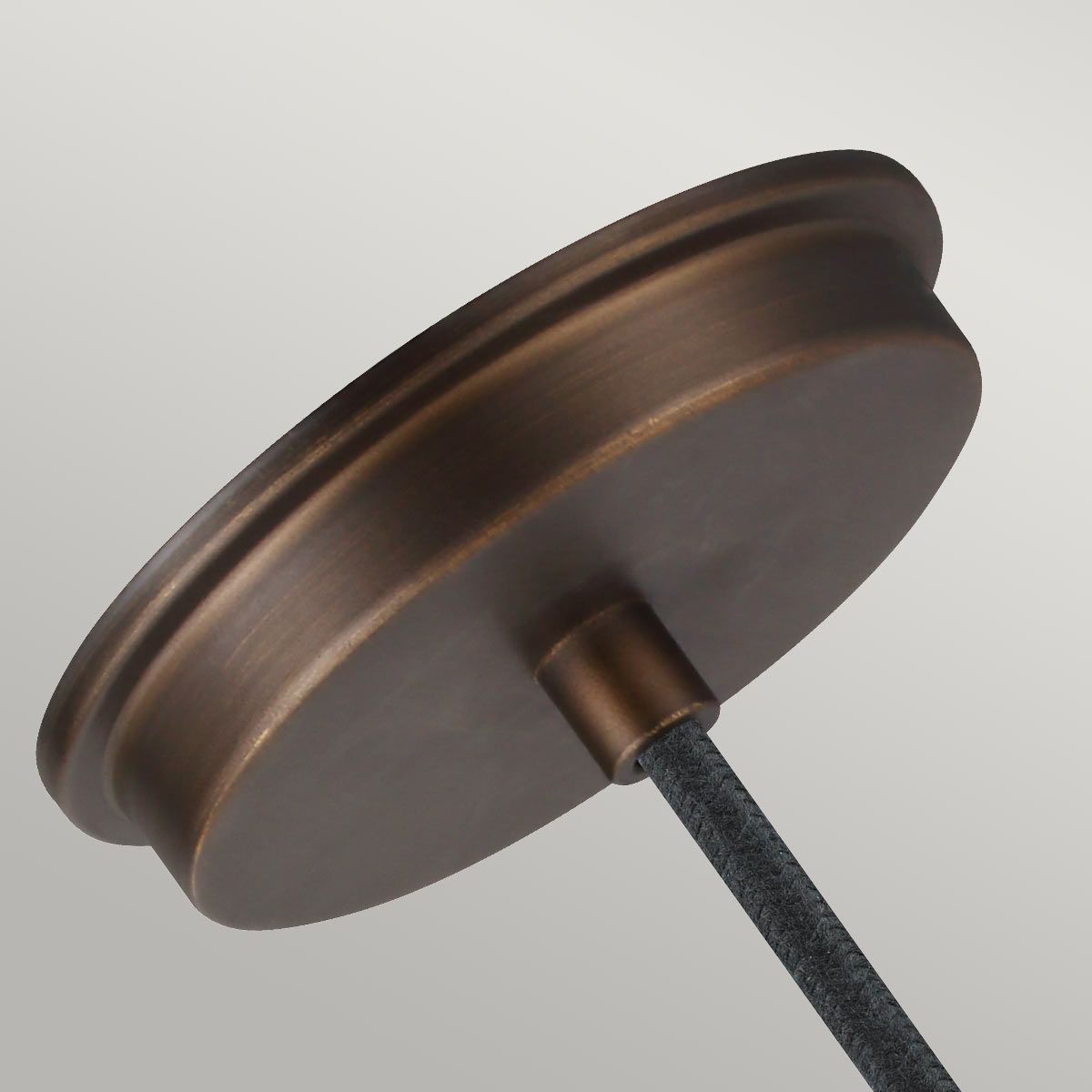 Feiss Baskin Rounded Single Pendant - Painted Aged Brass & Dark Weathered Zinc