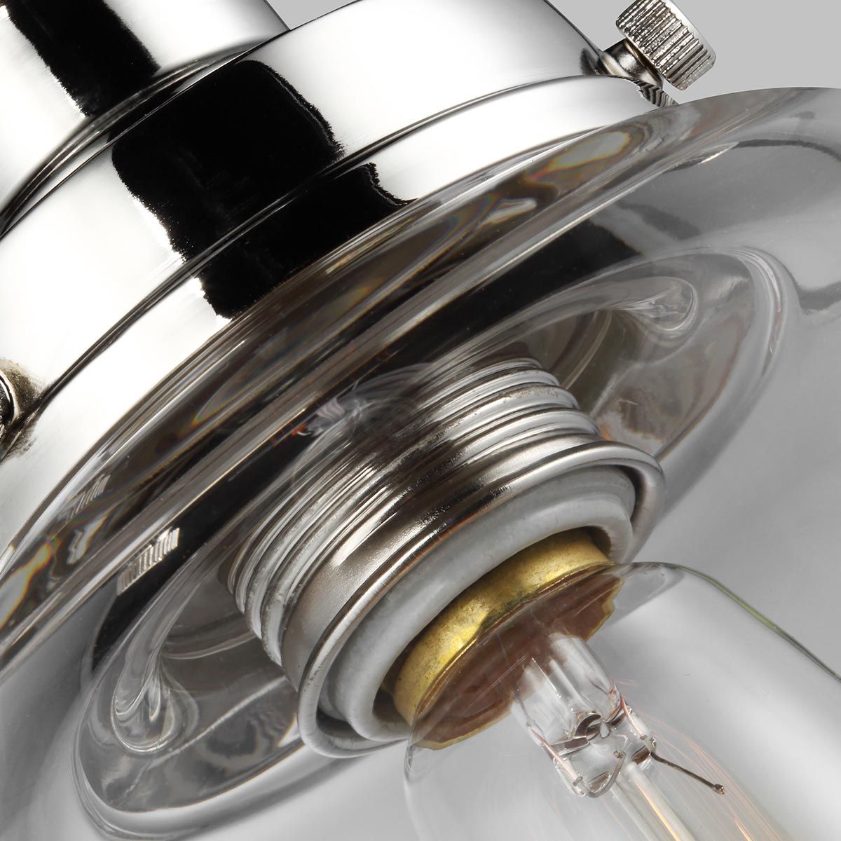 Feiss Baskin Rounded Single Pendant - Polished Nickel