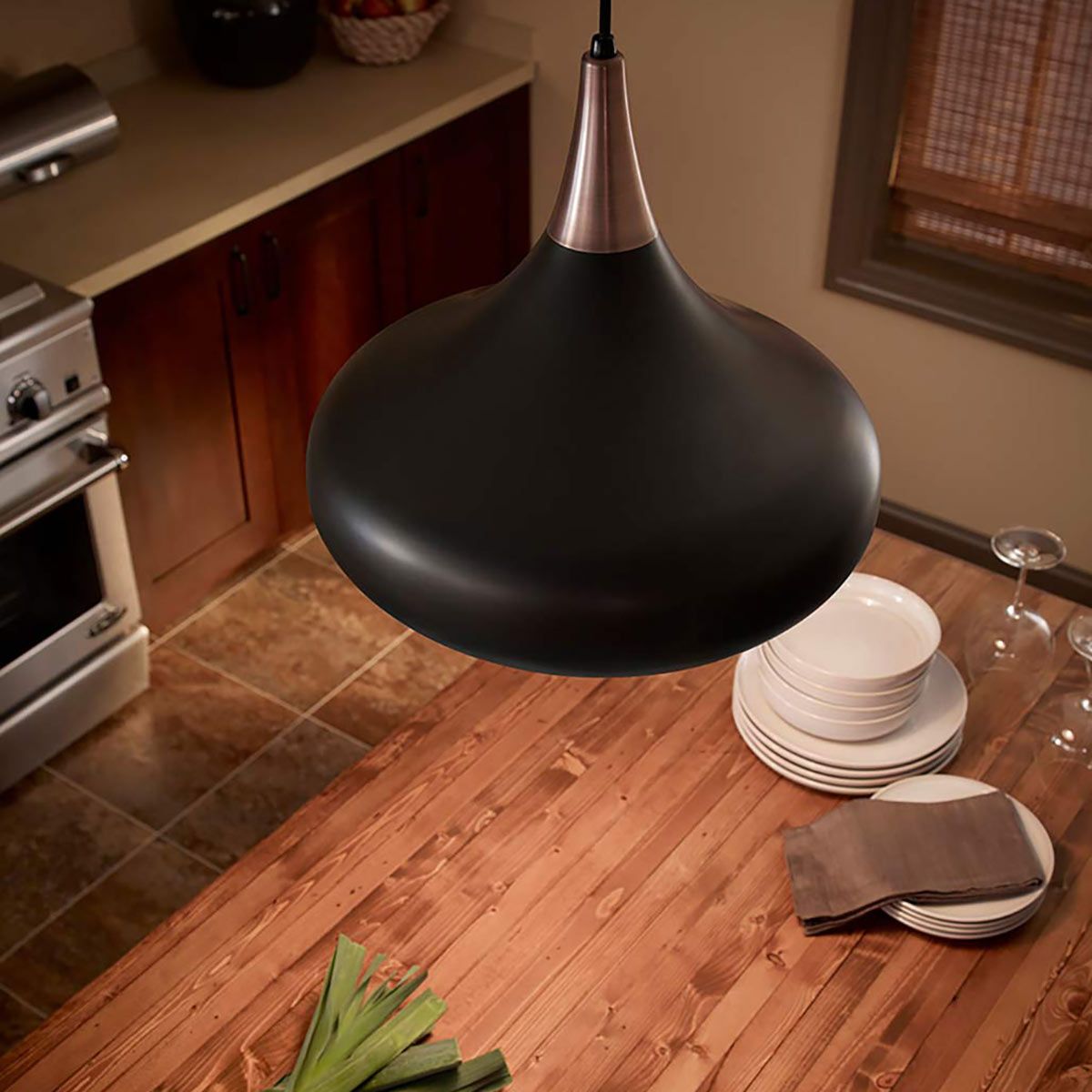 Feiss Beso Single Medium Pendant - Dark Bronze