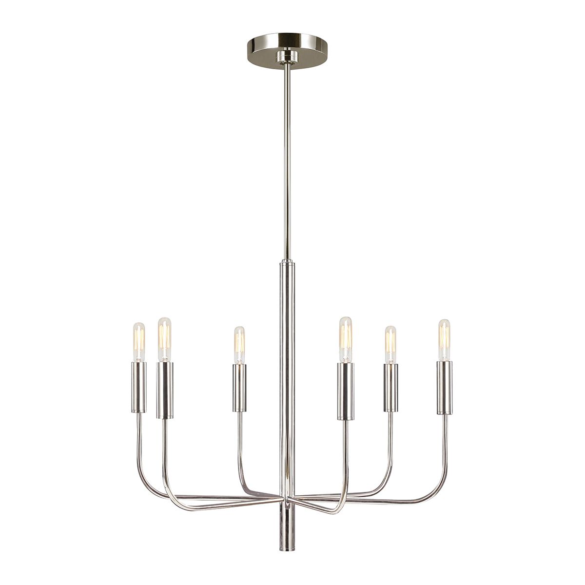 Feiss Brianna 6 Light Chandelier - Polished Nickel