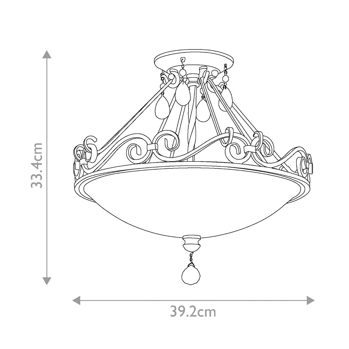 Feiss Chateau 2 Light Semi-Flush Fitting - Mocha Bronze