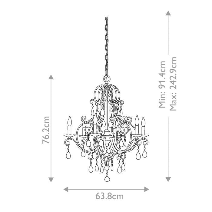 Feiss Chateau 6 Light Chandelier - Mocha Bronze